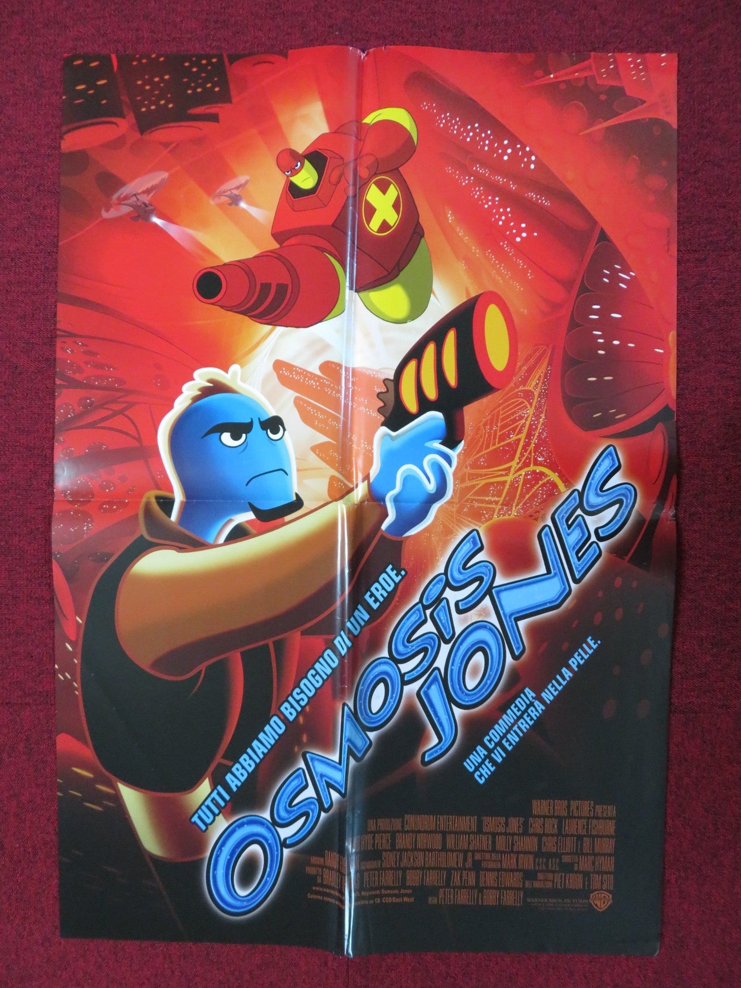 OSMOSIS JONES ITALIAN FOGLIO POSTER CHRIS ROCK LAURENCE FISHBURNE 2001 Rendezvous Cinema Movie posters