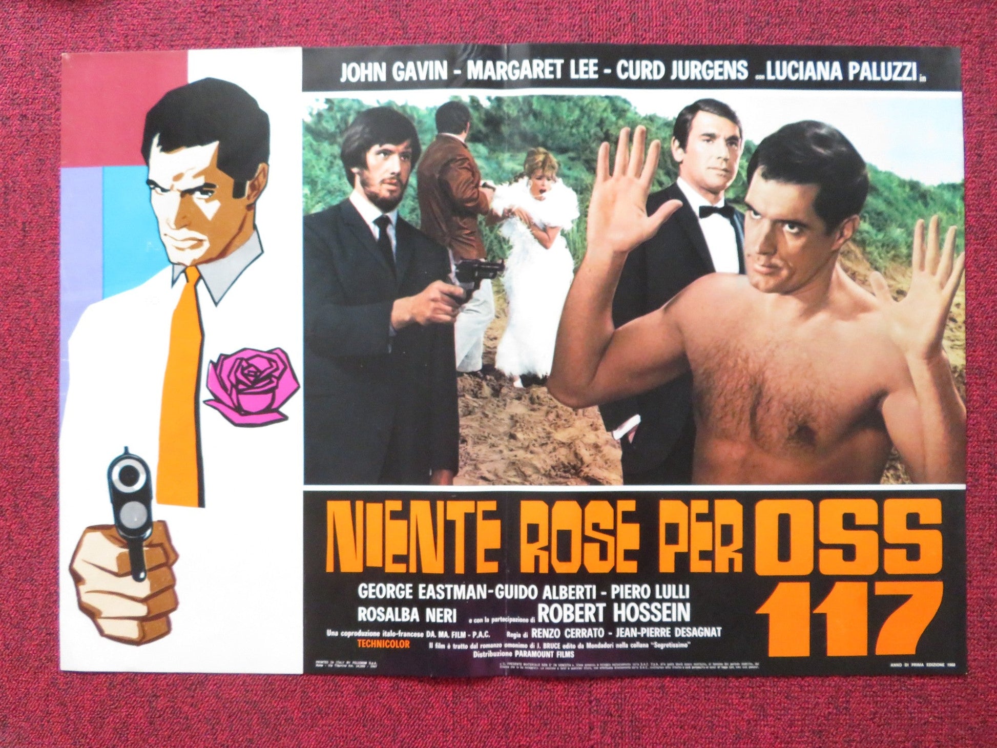 OSS 117 MURDER FOR SALE - A ITALIAN FOTOBUSTA POSTER DOUBLE AGENT GAVIN 1968 Rendezvous Cinema Movie posters