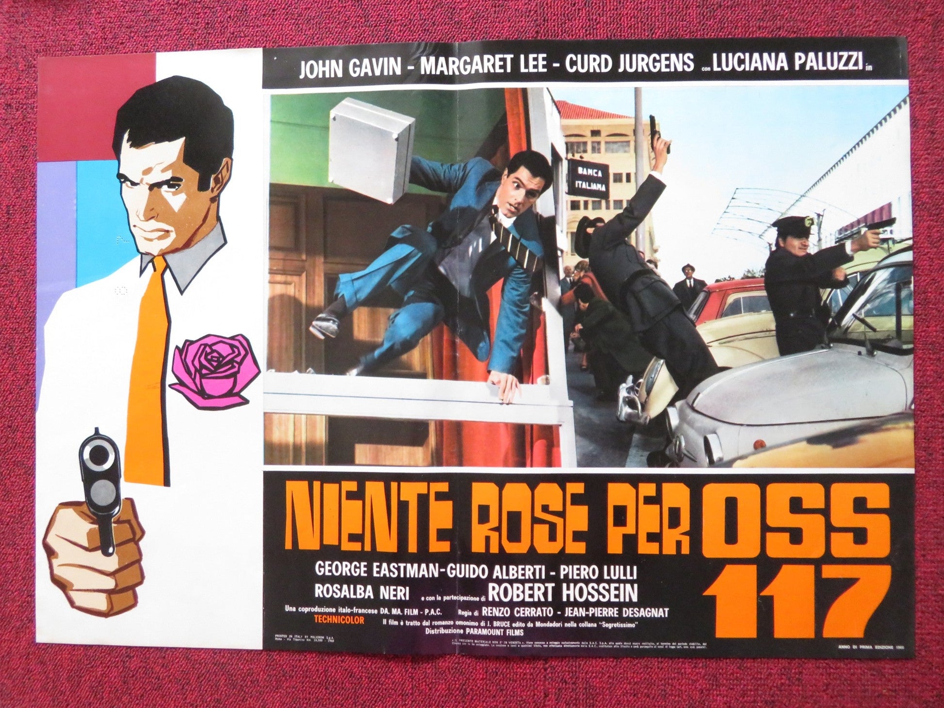 OSS 117 MURDER FOR SALE - B ITALIAN FOTOBUSTA POSTER DOUBLE AGENT GAVIN 1968 Rendezvous Cinema Movie posters