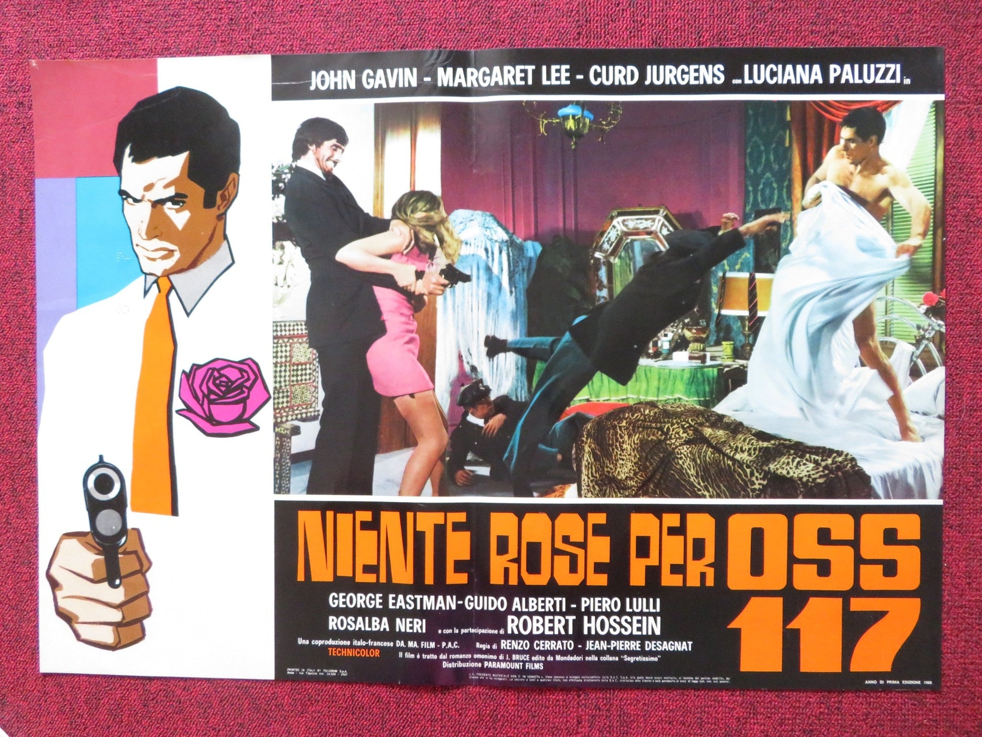 OSS 117 MURDER FOR SALE - C ITALIAN FOTOBUSTA POSTER DOUBLE AGENT GAVIN 1968 Rendezvous Cinema Movie posters