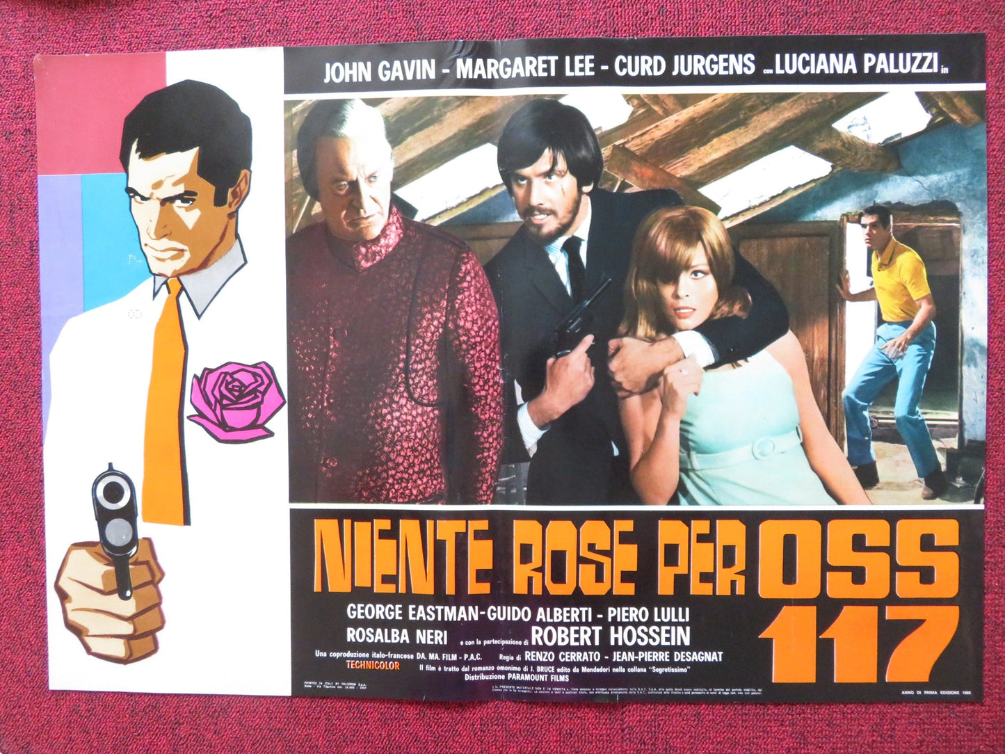 OSS 117 MURDER FOR SALE - I ITALIAN FOTOBUSTA POSTER DOUBLE AGENT GAVIN 1968 Rendezvous Cinema Movie posters