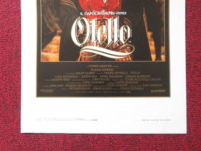 OTELLO ITALIAN LOCANDINA POSTER PLACIDO DOMINGO FRANCO ZEFFIRELLI 1986 Rendezvous Cinema Movie posters