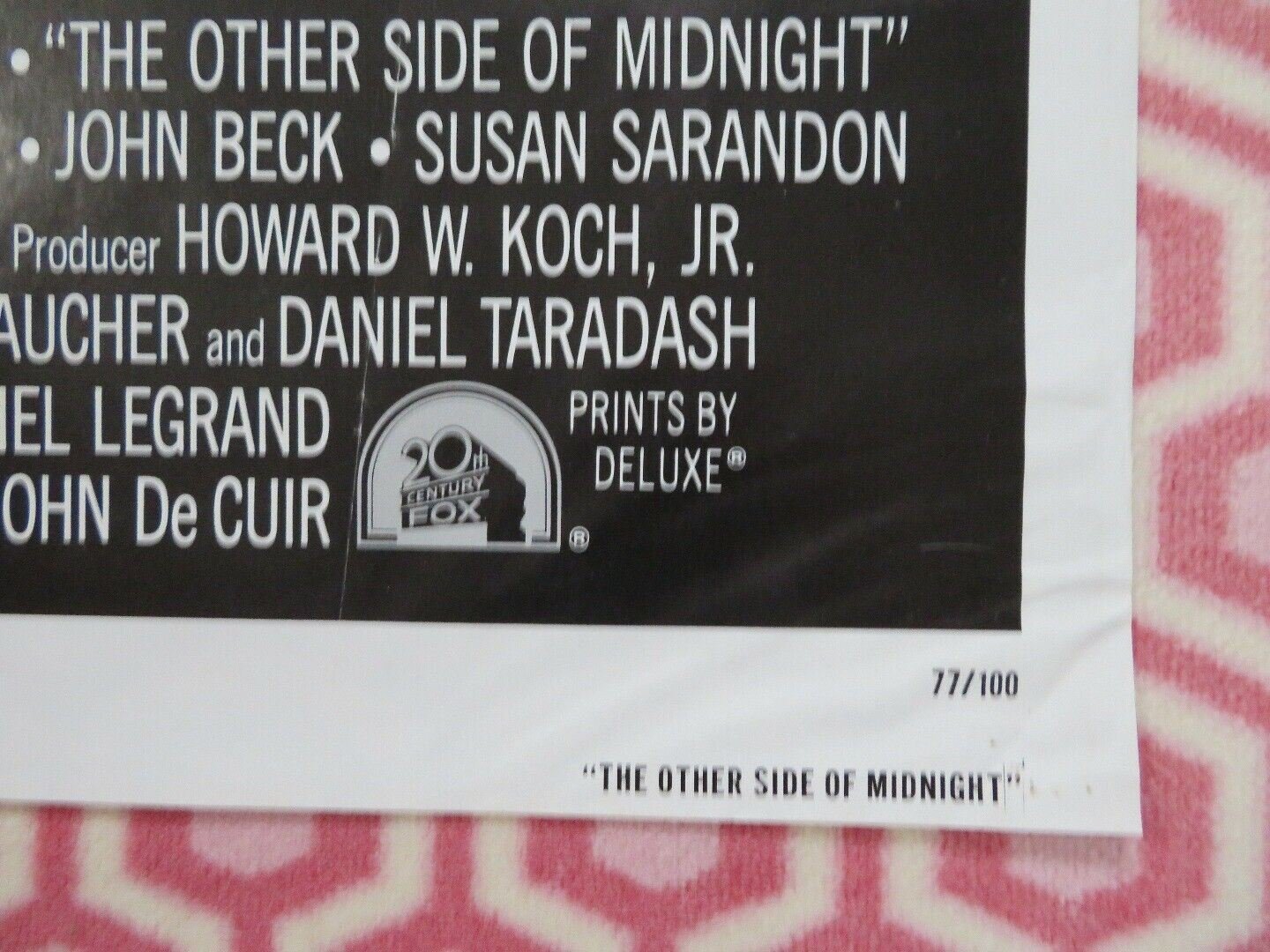 OTHERSIDE OF MIDNIGHT US ONE SHEET POSTER JOHN BECK SUSAN SARANDON 1977 - Rendezvous Cinema