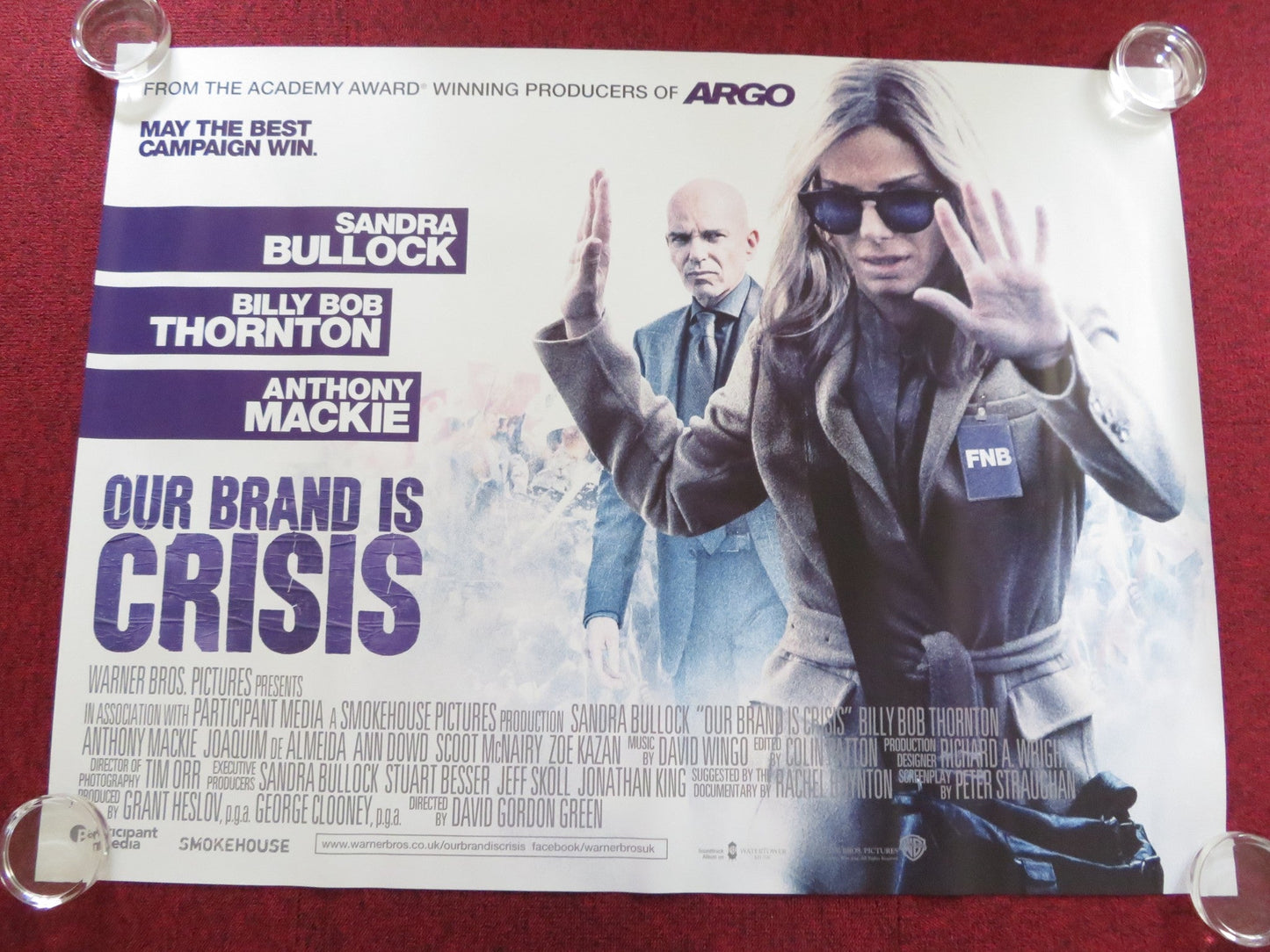 OUR BRAND IS CRISIS UK QUAD ROLLED POSTER SANDRA BULLOCK BILLY BOB THORNTON 2015 Rendezvous Cinema Movie posters