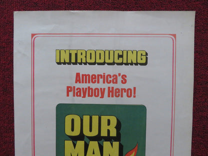 OUR MAN FLINT US INSERT (14"x 36") POSTER JAMES COBURN LEE J. COBB 1966 Rendezvous Cinema Movie posters