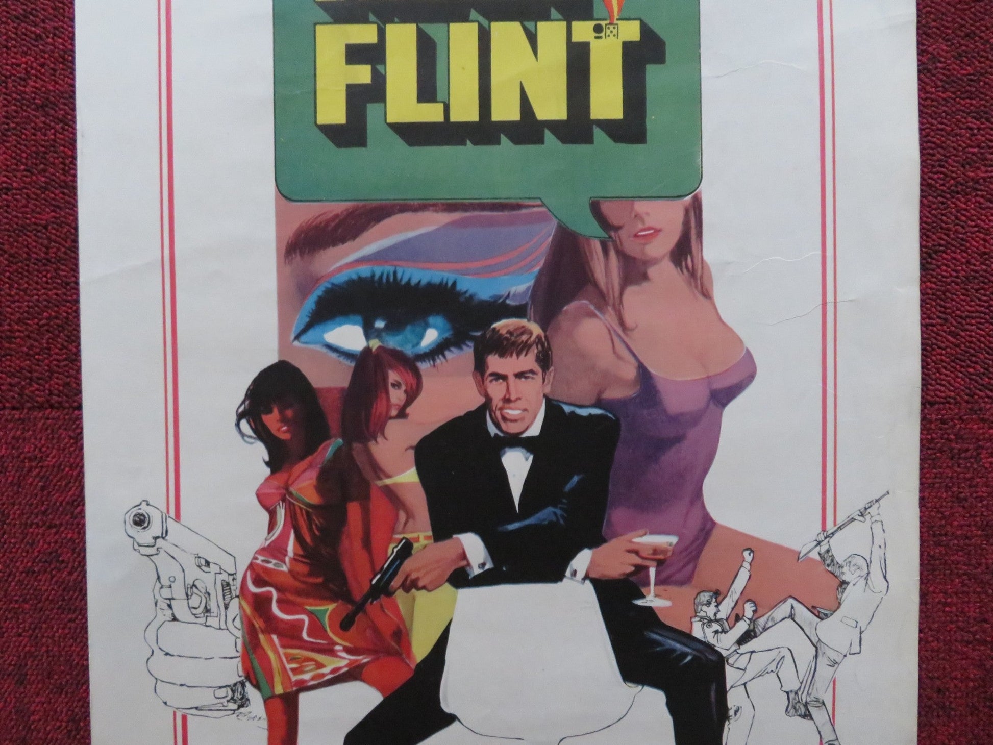 OUR MAN FLINT US INSERT (14"x 36") POSTER JAMES COBURN LEE J. COBB 1966 Rendezvous Cinema Movie posters