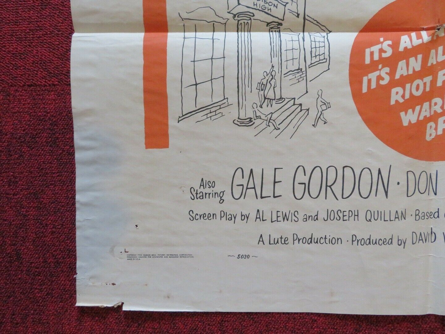 OUR MISS BROOKS FOLDED US ONE SHEET POSTER EVE ARDEN GALE GORDON 1956 Movie posters