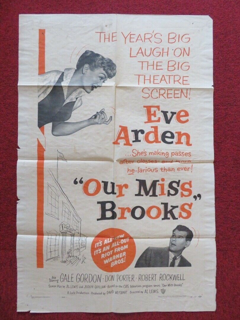 OUR MISS BROOKS FOLDED US ONE SHEET POSTER EVE ARDEN GALE GORDON 1956 Movie posters