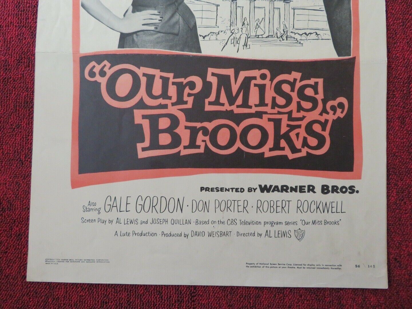 OUR MISS BROOKS US INSERT (14"x 36") POSTER EVE ARDEN GALE GORDON 1956 - Rendezvous Cinema