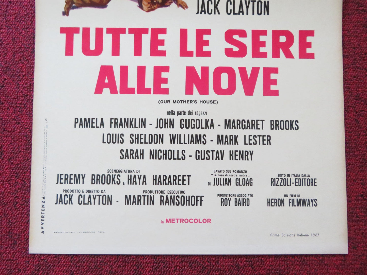 OUR MOTHER'S HOUSE ITALIAN LOCANDINA POSTER DIRK BOGARDE MARGARET LECLERE 1967 Rendezvous Cinema Movie posters