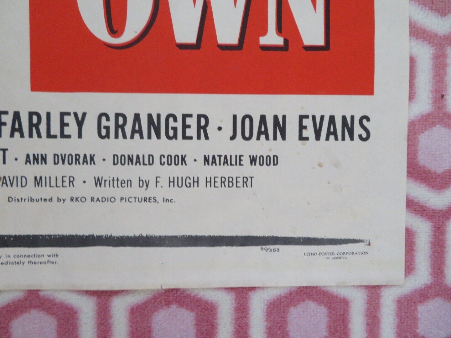 OUR VERY OWN FOLDED US ONE SHEET POSTER ANN BLYTH FARLEY GRANGER 1950 Movie posters