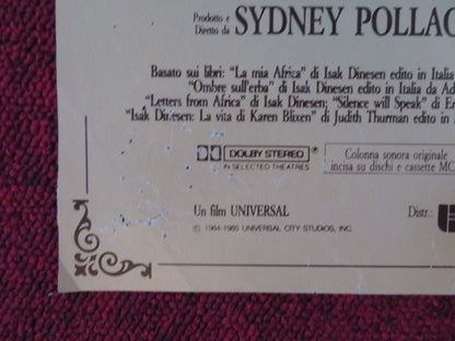 OUT OF AFRICA - B ITALIAN FOTOBUSTA POSTER ROBERT REDFORD MERYL STREEP 1985 Rendezvous Cinema Movie posters