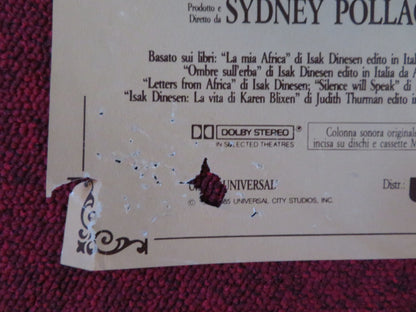 OUT OF AFRICA - C ITALIAN FOTOBUSTA POSTER ROBERT REDFORD MERYL STREEP 1985 Rendezvous Cinema Movie posters