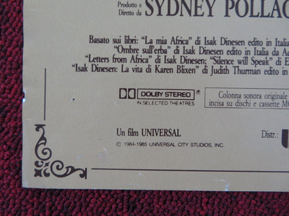 OUT OF AFRICA ITALIAN FOTOBUSTA POSTER ROBERT REDFORD MERYL STREEP 1985 Rendezvous Cinema Movie posters
