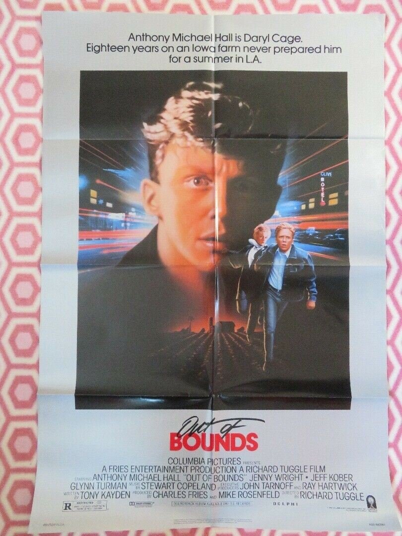 OUT OF BOUNDS US ONE SHEET POSTER ANTHONY MICHAEL JENNY WRIGHT 1986 Movie posters