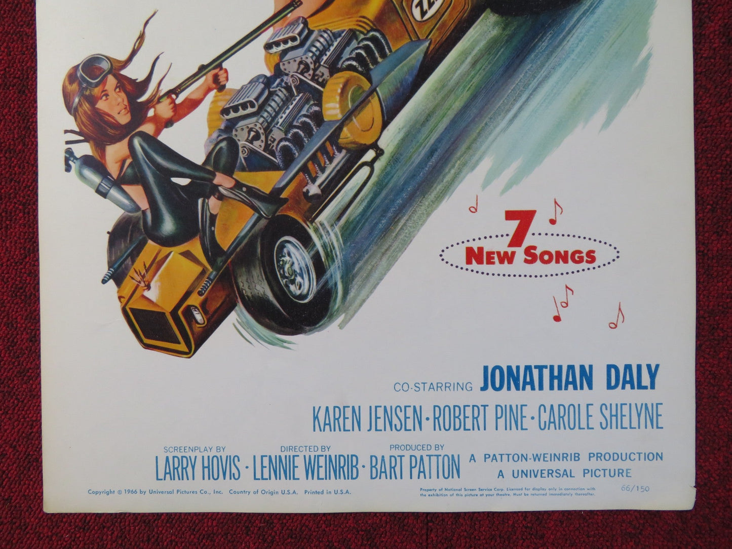 OUT OF SIGHT US INSERT (14"x 36") POSTER JONATHAN DALY KAREN JENSEN 1966 Rendezvous Cinema Movie posters