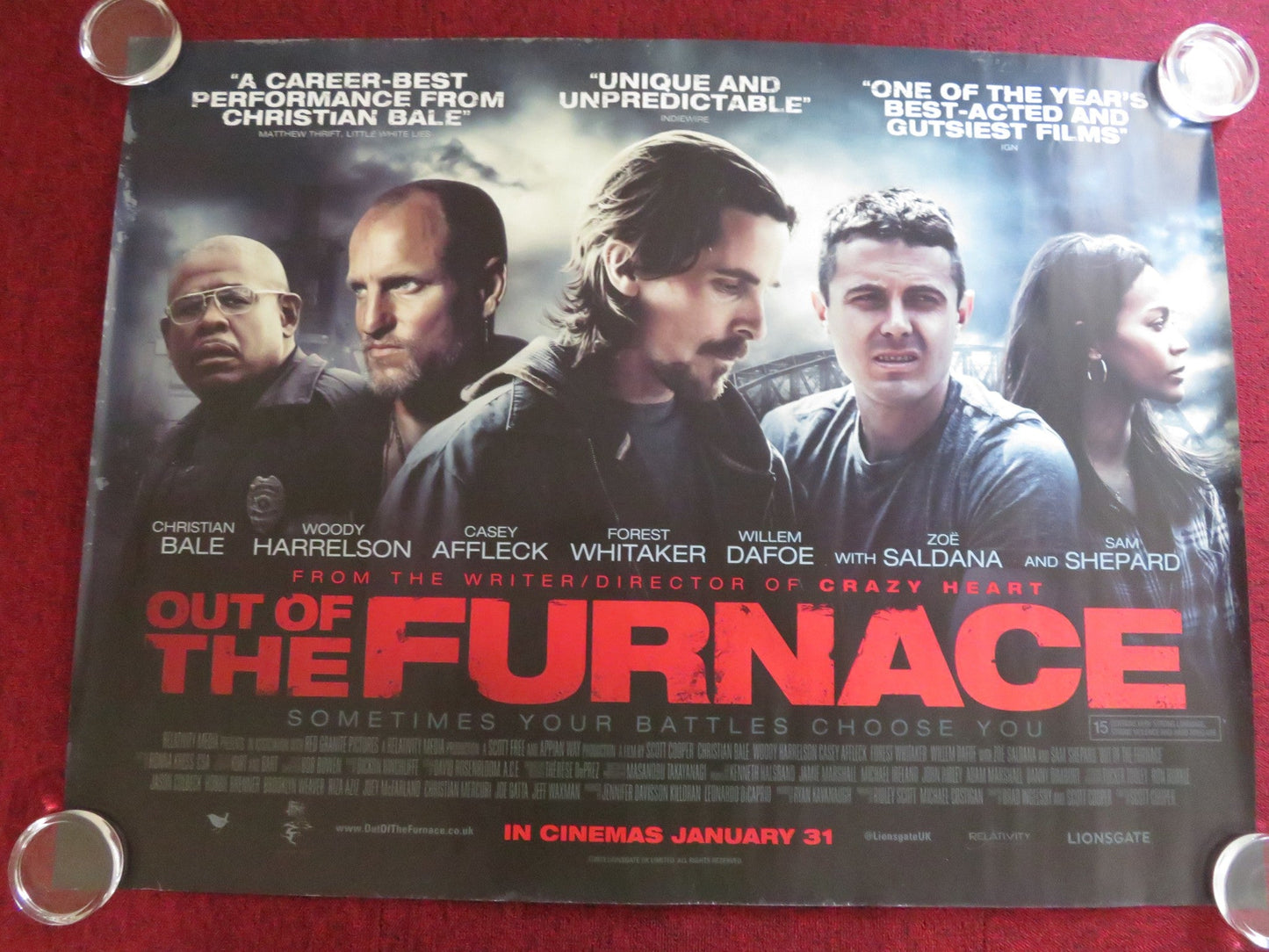 OUT OF THE FURNACE UK QUAD ROLLED POSTER CHRISTIAN BALE CASEY AFFLECK 2013 Rendezvous Cinema Movie posters