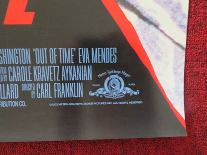 OUT OF TIME US ONE SHEET ROLLED POSTER DENZEL WASHINGTON EVA MENDES 2003 Movie posters