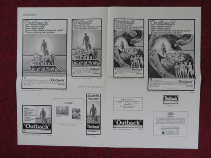 OUTBACK UNCUT UNITED ARTISTS FOLDED PRESS BOOK DONALD PLEASENCE GARY BOND 1971 Rendezvous Cinema Movie posters