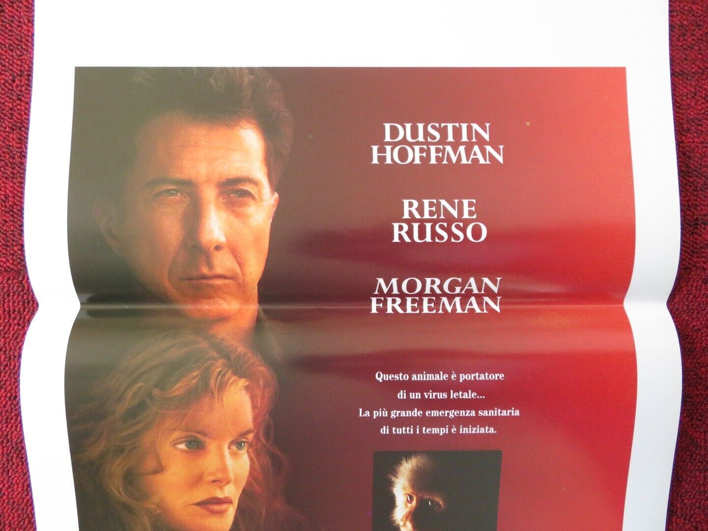 OUTBREAK ITALIAN LOCANDINA (27.5"x13") POSTER MORGAN FREEMAN DUSTIN HOFFMAN '95 Movie posters