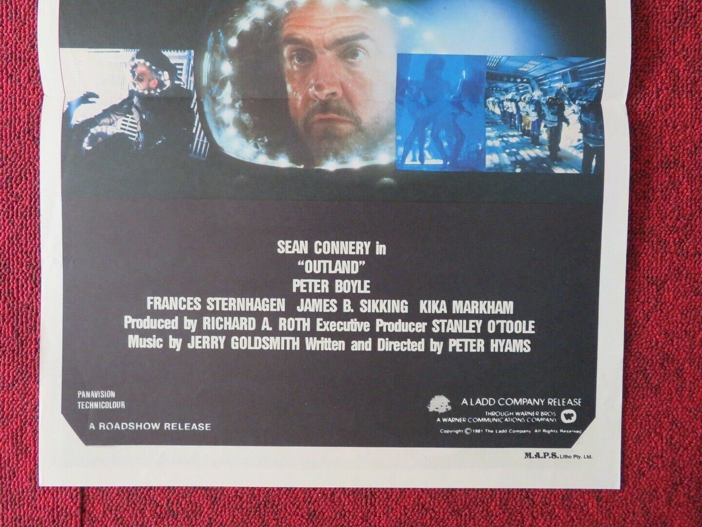 OUTLAND FOLDED AUSTRALIAN DAYBILL POSTER SEAN CONNERY PETER BOYLE 1981 Rendezvous Cinema Movie posters