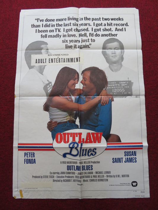 OUTLAW BLUES FOLDED US ONE SHEET POSTER PETER FONDA SUSAN SAINT JAMES 1977 Rendezvous Cinema Movie posters