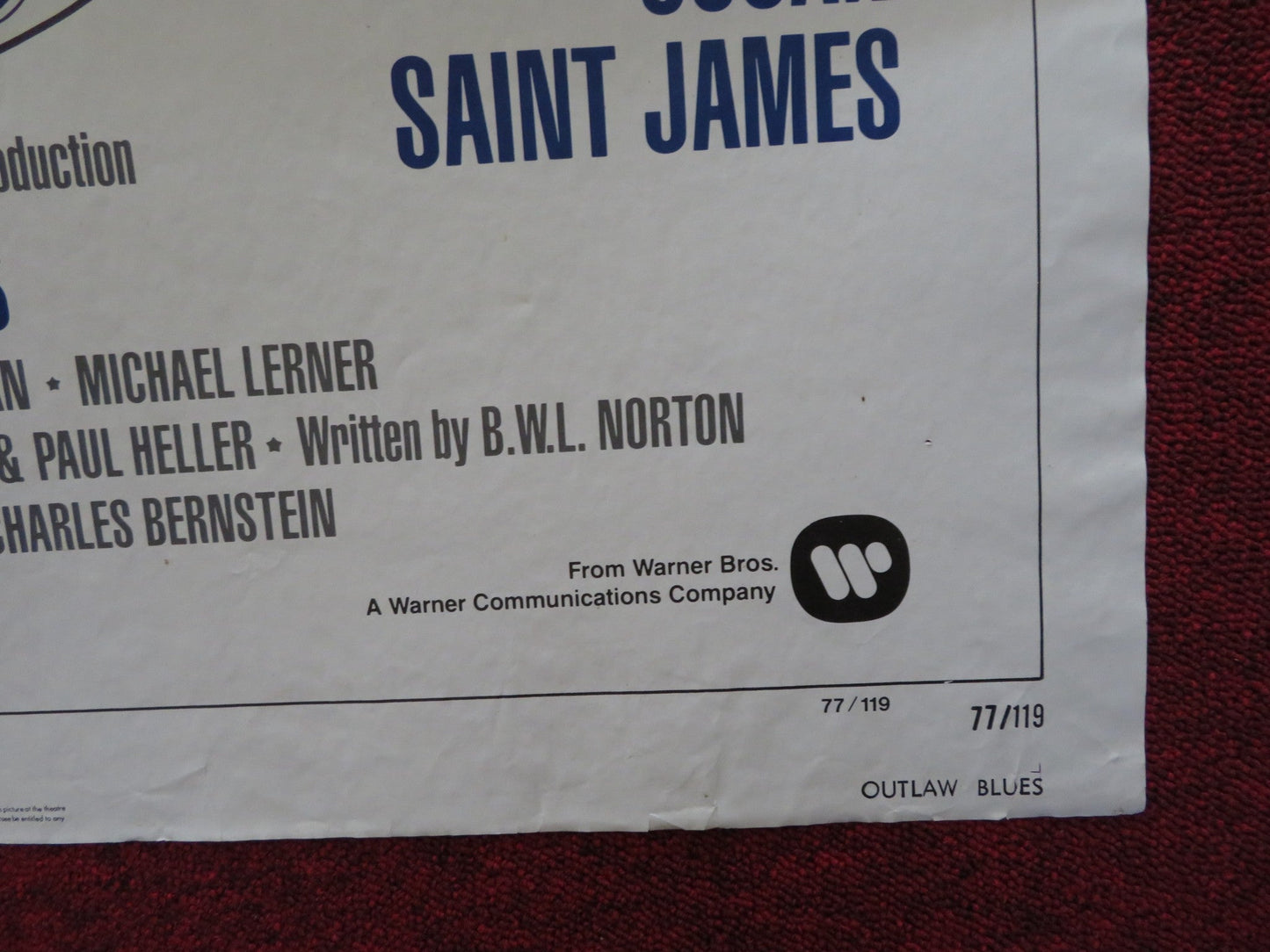 OUTLAW BLUES FOLDED US ONE SHEET POSTER PETER FONDA SUSAN SAINT JAMES 1977 Rendezvous Cinema Movie posters