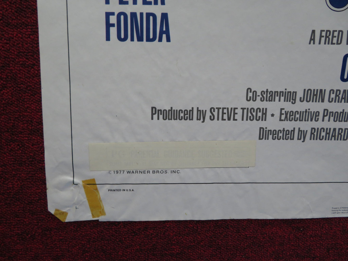 OUTLAW BLUES FOLDED US ONE SHEET POSTER PETER FONDA SUSAN SAINT JAMES 1977 Rendezvous Cinema Movie posters