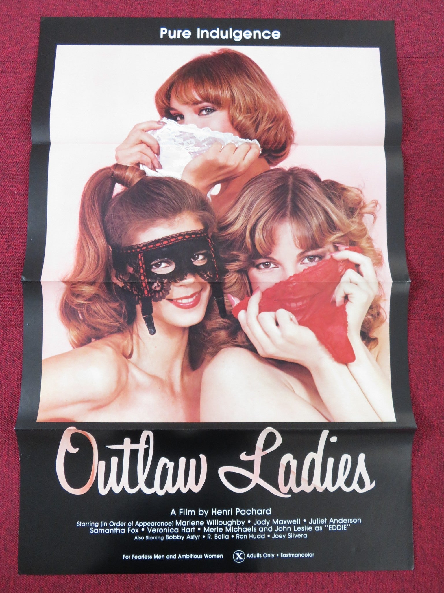 OUTLAW LADIES US TRI FOLDED ONE SHEET ROLLED POSTER VERONICA HART 1981 Rendezvous Cinema Movie posters