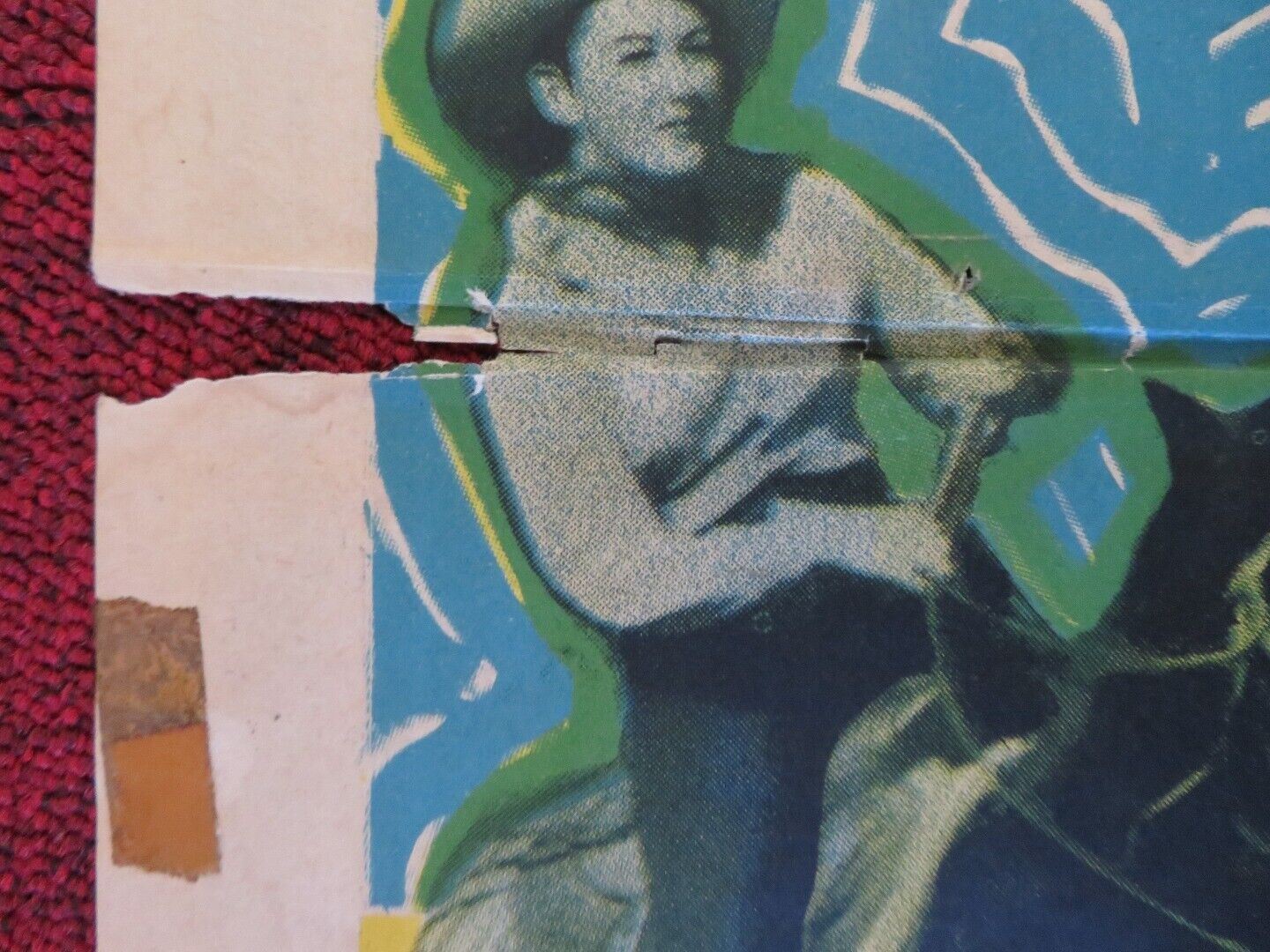 OVER THE BORDER ONE FOLDED US ONE SHEET POSTER JOHNNY MACK BROWN W. WALDRON 1950 Movie posters