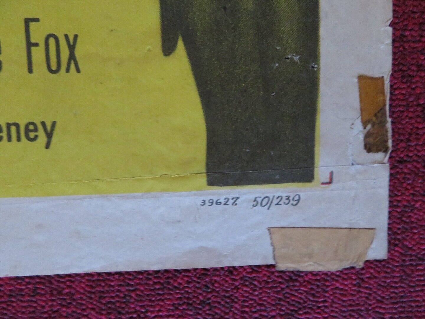 OVER THE BORDER ONE FOLDED US ONE SHEET POSTER JOHNNY MACK BROWN W. WALDRON 1950 Movie posters