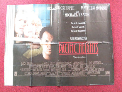 PACIFIC HEIGHTS UK QUAD POSTER FOLDED MELANIE GRIFFITH MICHAEL KEATON 1990 Rendezvous Cinema Movie posters
