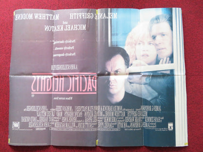 PACIFIC HEIGHTS UK QUAD POSTER FOLDED MELANIE GRIFFITH MICHAEL KEATON 1990 Rendezvous Cinema Movie posters