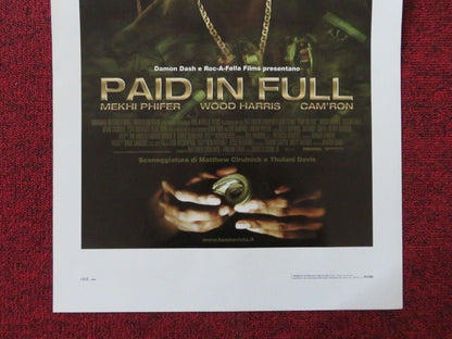 PAID IN FULL ITALIAN LOCANDINA (27.5"x13") POSTER MEKHI PHIFER 2002 Movie posters