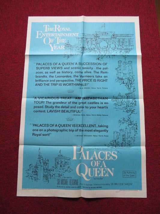 PALACES OF A QUEEN FOLDED US ONE SHEET POSTER MICHAEL REDGRAVE 1967 Movie posters