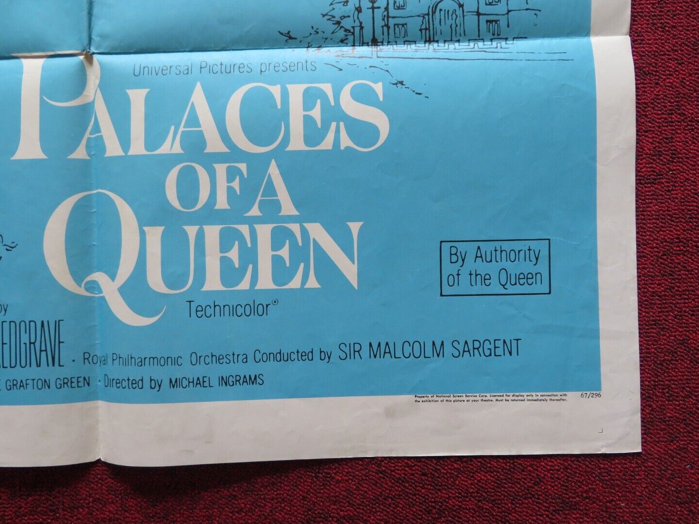 PALACES OF A QUEEN FOLDED US ONE SHEET POSTER MICHAEL REDGRAVE 1967 Movie posters