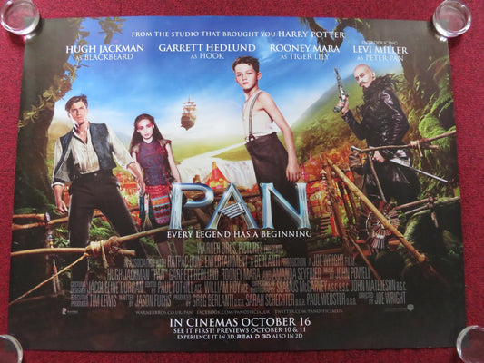 PAN UK QUAD (30"x 40") ROLLED POSTER HUGH JACKMAN ROONEY MARA 2015 Rendezvous Cinema Movie posters