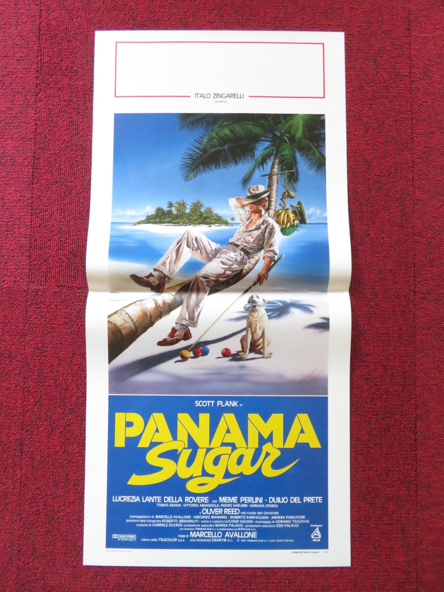 PANAMA SUGAR ITALIAN LOCANDINA POSTER SCOTT PLANK OLIVER REED 1990 Rendezvous Cinema Movie posters