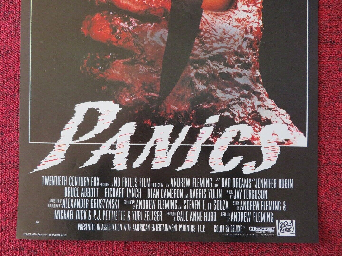 PANICS / BAD DREAMS BELGIUM (19.5"x12.5") POSTER JENNIFER RUBEN 1988 Movie posters