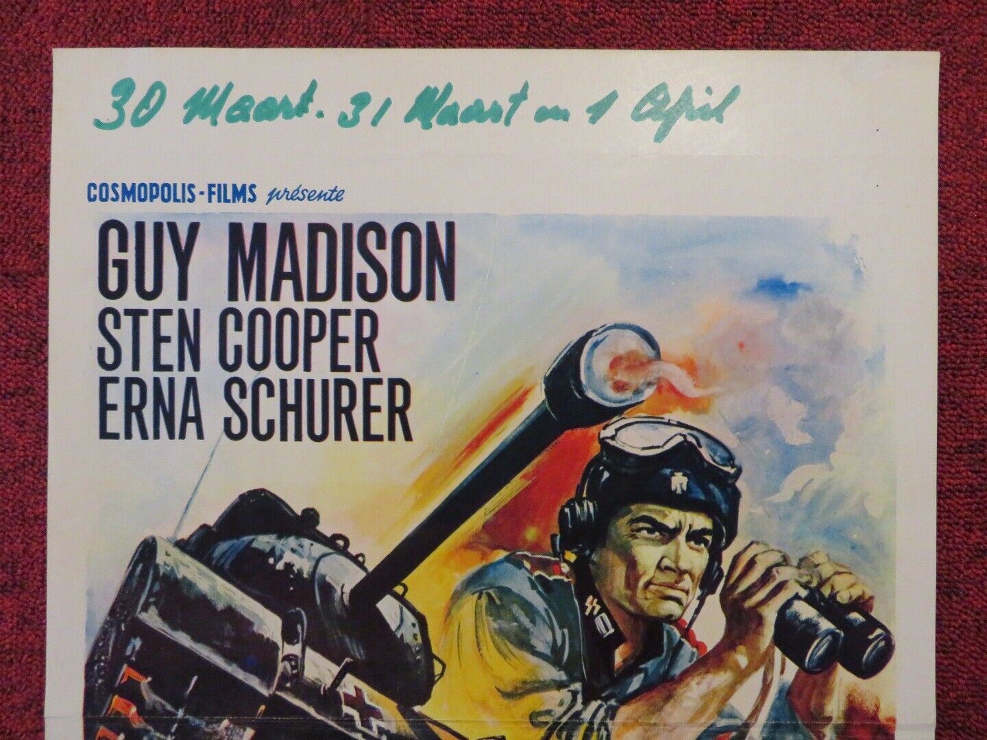 PANZER DIVISION / THE BATTLE OF THE LAST PANZER BELGIUM (21"x14") POSTER '69 Movie posters