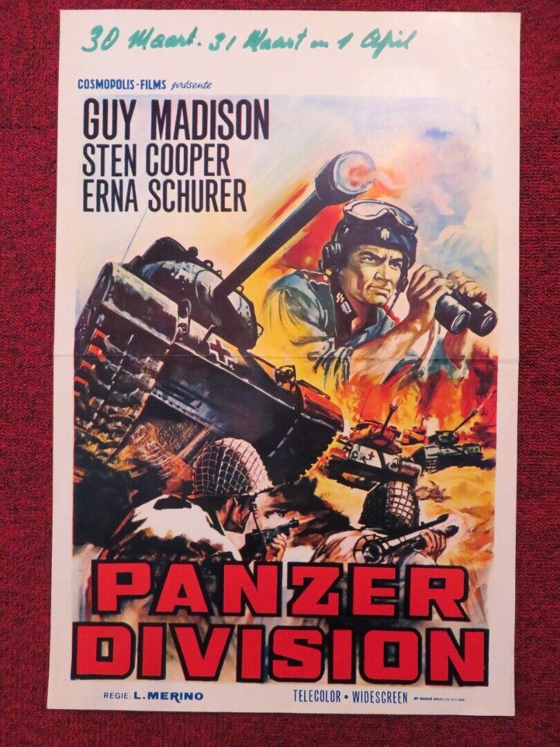 PANZER DIVISION / THE BATTLE OF THE LAST PANZER BELGIUM (21"x14") POSTER '69 Movie posters