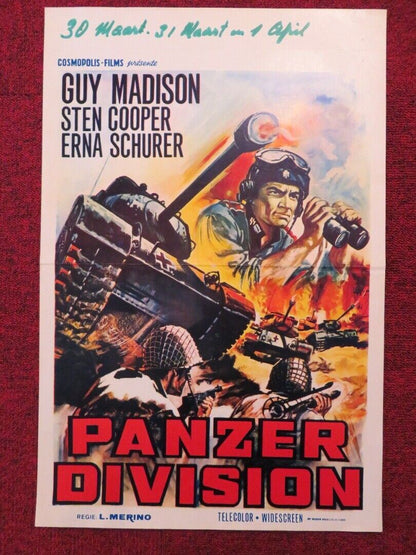 PANZER DIVISION / THE BATTLE OF THE LAST PANZER BELGIUM (21"x14") POSTER '69 Movie posters
