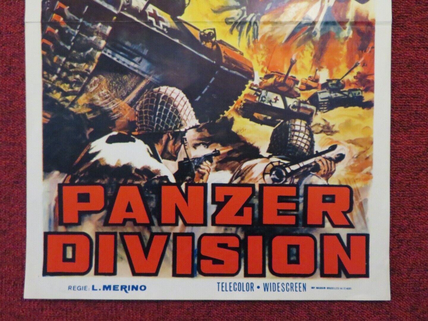 PANZER DIVISION / THE BATTLE OF THE LAST PANZER BELGIUM (21"x14") POSTER '69 Movie posters