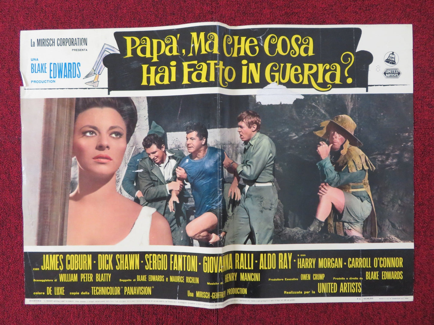 PAPA, MA CHE COSA HAI FATTO IN GUERRA? ITALIAN FOTOBUSTA POSTER J. COBURN 1966 Rendezvous Cinema Movie posters
