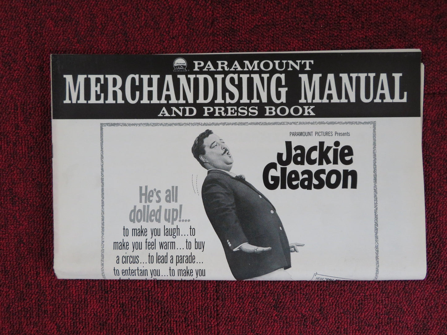 PAPA'S DELICATE CONDITION UNCUT PARAMOUNT FOLDED PRESS BOOK JACKIE GLEESON 1963 Rendezvous Cinema Movie posters