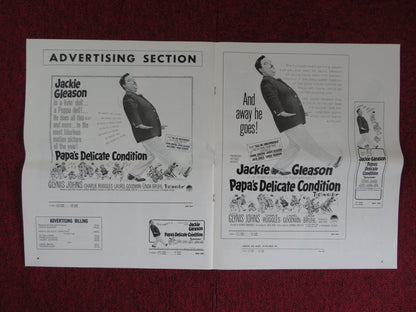 PAPA'S DELICATE CONDITION UNCUT PARAMOUNT FOLDED PRESS BOOK JACKIE GLEESON 1963 Rendezvous Cinema Movie posters