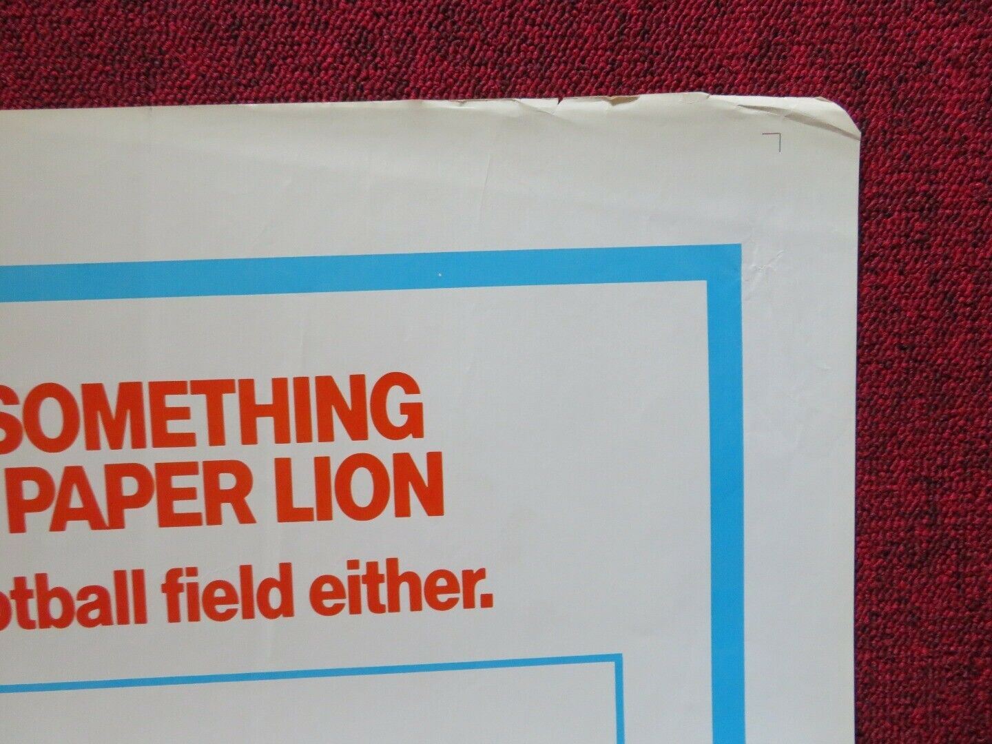 PAPER LION FOLDED US ONE SHEET POSTER ALAN ALDA LAUREN HUTTON 1968 Movie posters