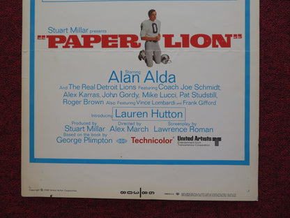 PAPER LION US INSERT (14"x 36") POSTER ALAN ALDA 1968 Rendezvous Cinema Movie posters