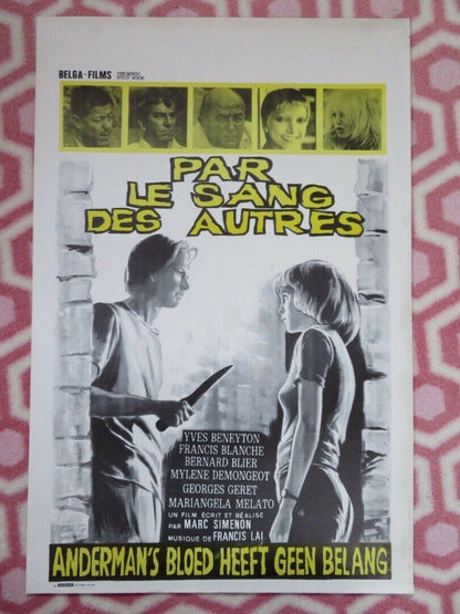 PAR LE SANG DES AUTRES BELGIUM (21.5"x 14") POSTER YVES BENEYTON 1974 Movie posters