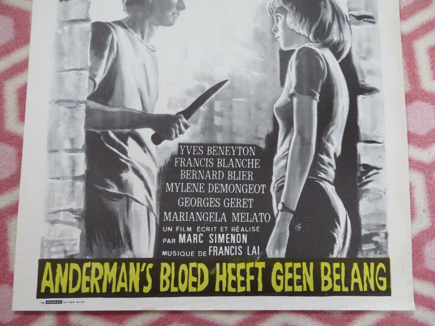 PAR LE SANG DES AUTRES BELGIUM (21.5"x 14") POSTER YVES BENEYTON 1974 Movie posters